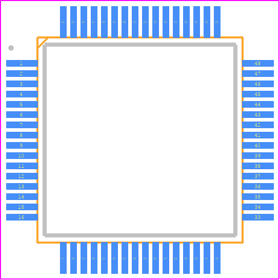 71M6511-IGT/F - Analog Devices PCB footprint - Quad Flat Packages - Quad Flat Packages - 71M6511-IGT/F