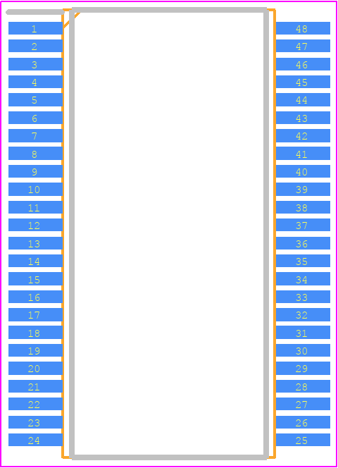 CY7C63413C-PVXC - Infineon PCB footprint - Small Outline Packages - Small Outline Packages - 48-Pin Shrunk Small Outline Package
