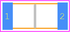 GA342QR7GF101KW01L - Murata Electronics PCB footprint - Capacitor Chip Non-polarised - Capacitor Chip Non-polarised - GA342 L=4.5mm W=2.0mm T=1.5mm