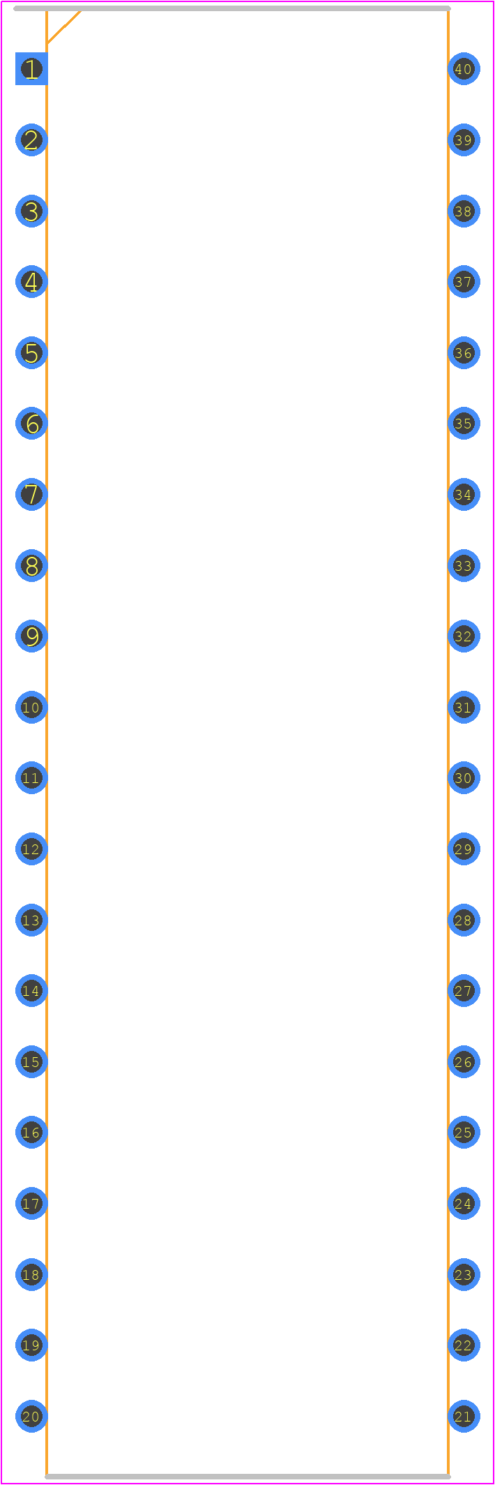 ATV2500BQL-25PI - Microchip PCB footprint - Dual-In-Line Packages - Dual-In-Line Packages - PDIP-40-