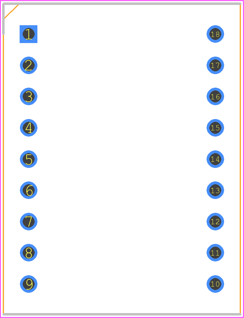 DC56-11EWA - Kingbright PCB footprint - Dual-In-Line Sockets - Dual-In-Line Sockets - 18-DIP (0.600", 15.24mm)