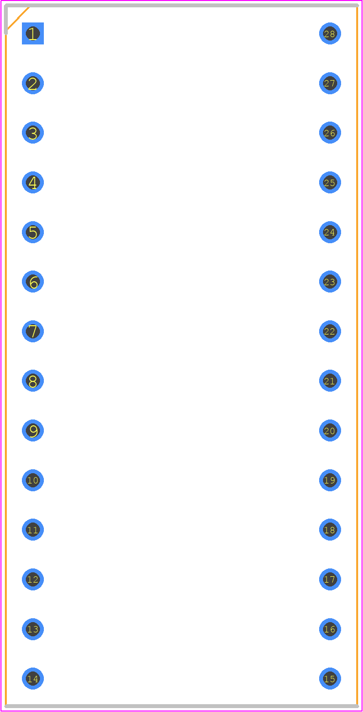 2227MC-28-06-07-F1 - Multicomp Pro PCB footprint - Dual-In-Line Sockets - Dual-In-Line Sockets - 2227MC-28-06-07-F1