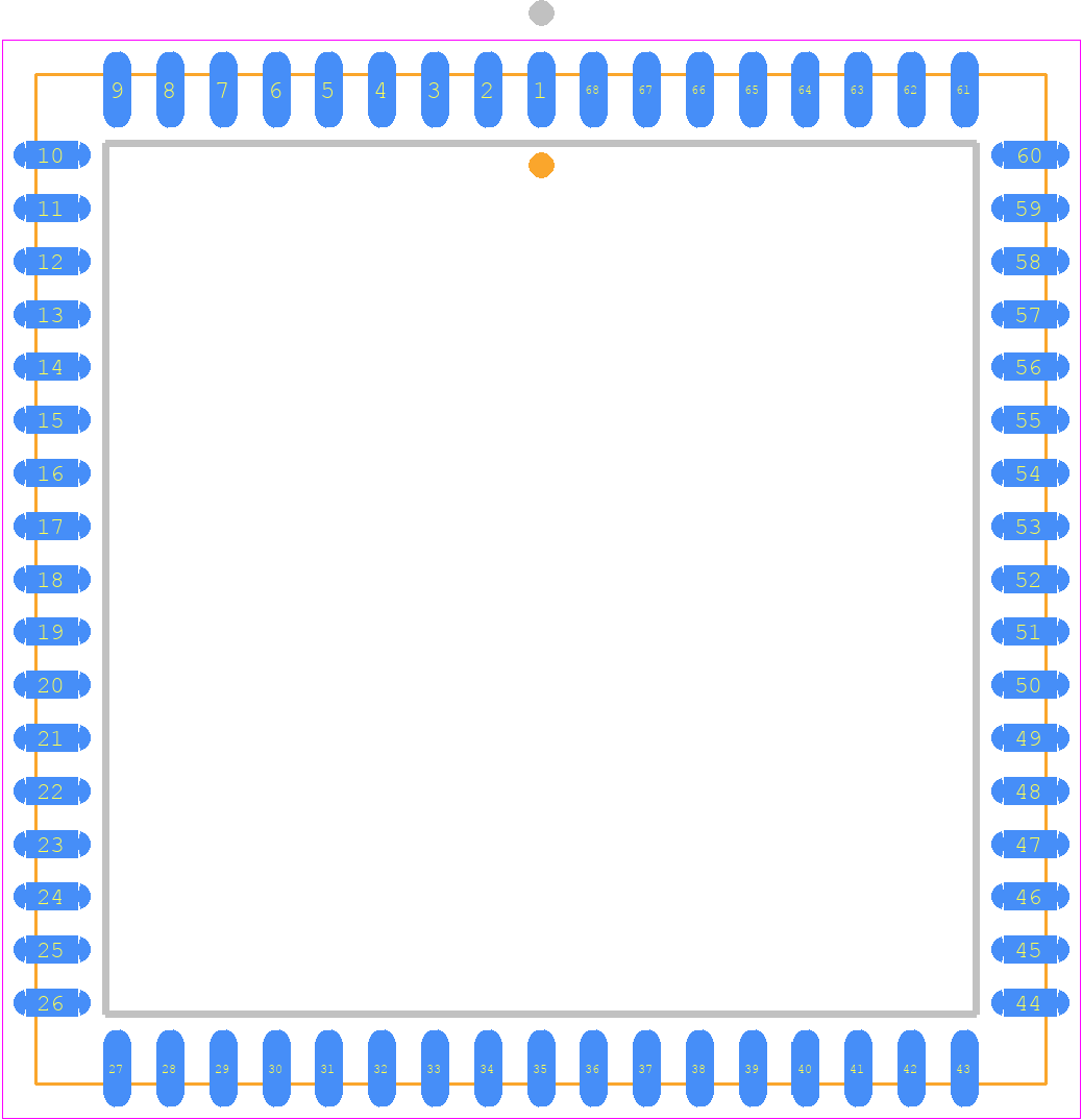 MCHC11F1CFNE2 - NXP PCB footprint - Plastic Leaded Chip Carrier - Plastic Leaded Chip Carrier - SOT188-2 (PLCC68) _1