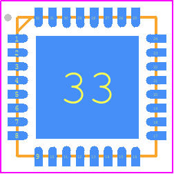 NRF8001-R2Q32-T - Nordic Semiconductor PCB footprint - Quad Flat No-Lead - Quad Flat No-Lead - QFN32 5×5×0.85 mm, 0.5 mm pitch