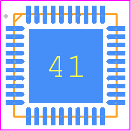 MSP430F5132IRSBT - Texas Instruments PCB footprint - Quad Flat No-Lead - Quad Flat No-Lead - WQFN 41 PINOUT