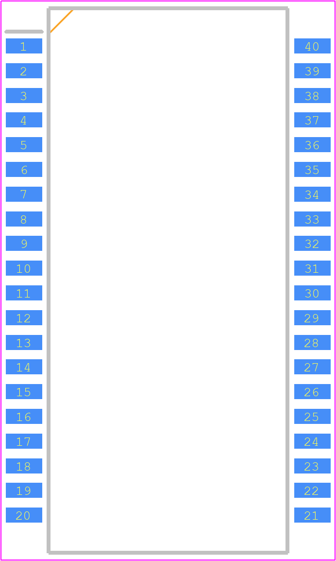 PT61007 - Bourns PCB footprint - Small Outline Packages - Small Outline Packages - 40 pin SMD