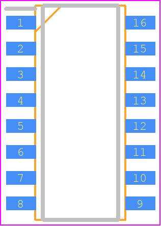 TD62003AFG(O,N,EL) - Toshiba PCB footprint - Small Outline Packages - Small Outline Packages - SOP16-P-225-1.27