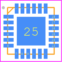 ADL5387ACPZ - Analog Devices PCB footprint - Quad Flat No-Lead - Quad Flat No-Lead - 24-Lead Lead Frame Chip Scale Package [LFCSP_VQ] 4 mm × 4 mm Body, Very Thin Quad (CP-24-2)