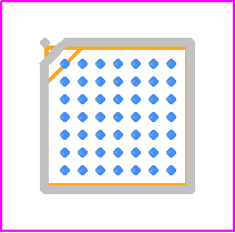 LCMXO2-2000ZE-1UWG49ITR - Lattice Semiconductor PCB footprint - BGA - BGA - 49 BALL WLCS PACKAGE