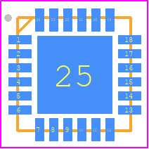 MPU-6000 - TDK PCB footprint - Quad Flat No-Lead - Quad Flat No-Lead - QFN (4x4x0.9) mm