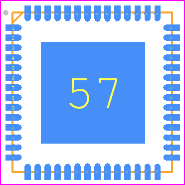 MC34PF8100EPEP - NXP PCB footprint - Quad Flat No-Lead - Quad Flat No-Lead - HVQFN56 (Industrial grade)