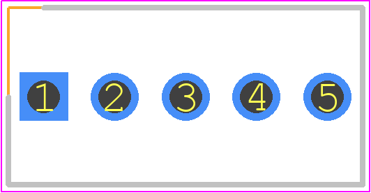 3-647050-5 - TE Connectivity PCB footprint - Header, Vertical - Header, Vertical - 3-647050-5
