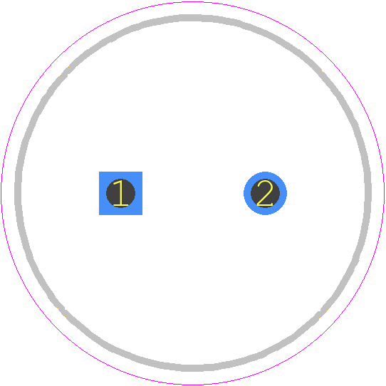 2155663 - RS Pro PCB footprint - Capacitor, Polarized Radial Diameter - Capacitor, Polarized Radial Diameter - 12.5x24