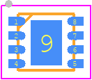 ADP7185ACPZN1.8-R7 - Analog Devices PCB footprint - Small Outline No-lead - Small Outline No-lead - 8-Lead Lead Frame Chip Scale Package [LFCSP] 2 mm × 2 mm Body and 0.55 mm Package Height (CP-8-27)_2024