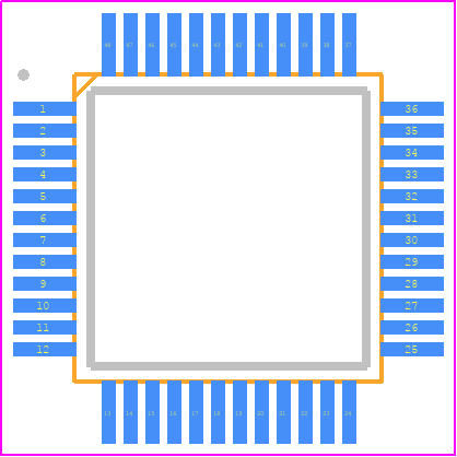 COM20022I3V-HT - Microchip PCB footprint - Quad Flat Packages - Quad Flat Packages - 48 Pin TQFP