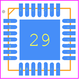 MAX2903ETI+ - Analog Devices PCB footprint - Quad Flat No-Lead - Quad Flat No-Lead - 28 QFN-EP (G2855-2)