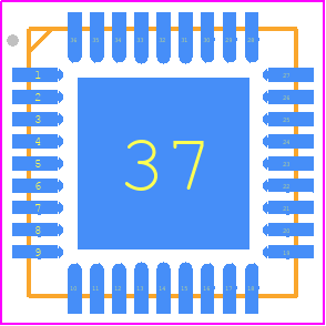USB2514BI-AEZG - Microchip PCB footprint - Quad Flat No-Lead - Quad Flat No-Lead - 36-Pin QFN