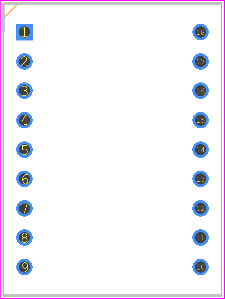 HDSP-521E - Avago Technologies PCB footprint - Dual-In-Line Sockets - Dual-In-Line Sockets - HDSP-521E