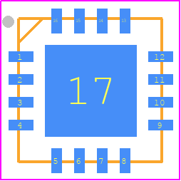 MAX13237EETE+T - Analog Devices PCB footprint - Quad Flat No-Lead - Quad Flat No-Lead - T1655+3_2020