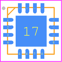 AD8224ACPZ-R7 - Analog Devices PCB footprint - Quad Flat No-Lead - Quad Flat No-Lead - (CP-16-13)_Height=1mm