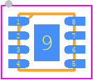 MAX17049G+ - Analog Devices PCB footprint - Small Outline No-lead - Small Outline No-lead - 8 TDFN-EP-