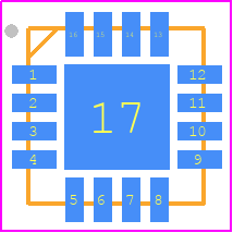 HMC8038LP4CE - Analog Devices PCB footprint - Quad Flat No-Lead - Quad Flat No-Lead - CP-16-40