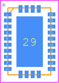 MAX14986ETI+ - Analog Devices PCB footprint - Quad Flat No-Lead - Quad Flat No-Lead - T283555+1