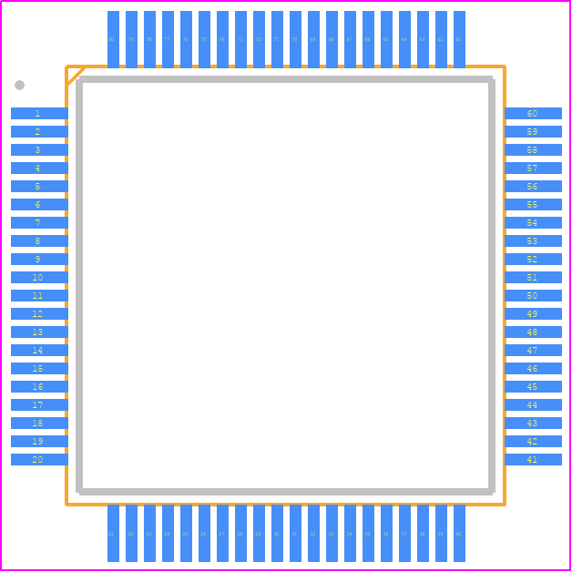 S1D13705F00A200 - Epson Timing PCB footprint - Quad Flat Packages - Quad Flat Packages - QFP14 - 80 pin