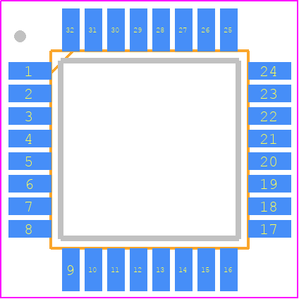 ATMEGA64M1-15AZ - Microchip PCB footprint - Quad Flat Packages - Quad Flat Packages - 32 pin TQFP
