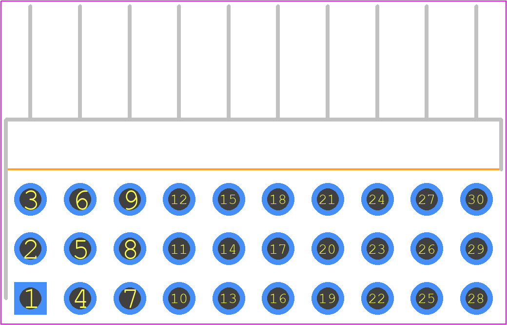 TSW-110-08-T-T-RA - SAMTEC PCB footprint - Header, Unshrouded - Right Angle PTH Pin - Header, Unshrouded - Right Angle PTH Pin - TSW-110-08-T-T-RA