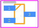 SI1032R-T1-GE3 - Vishay PCB footprint - SOT23 (3-Pin) - SOT23 (3-Pin) - SC-75A: 3 Leads