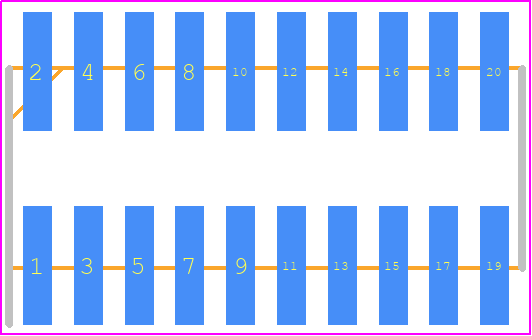 M52-040000S1045 - Harwin PCB footprint - Header, Unshrouded - Straight SMD Pin - Header, Unshrouded - Straight SMD Pin - M52-040000S1045-1