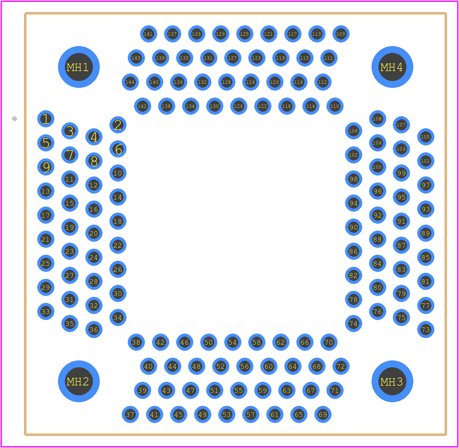 ICP-144-1 - Yamaichi PCB footprint - Other - Other - ICP-144-1-3