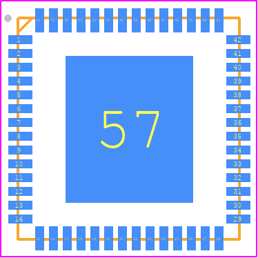 CY7C68014A-56LTXC - Infineon PCB footprint - Quad Flat No-Lead - Quad Flat No-Lead - 56-pin QFN