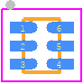 SR1PBBU - STMicroelectronics PCB footprint - Small Outline No-lead - Small Outline No-lead - UDFN6, (1.00 x 1.45 x 0.50 mm