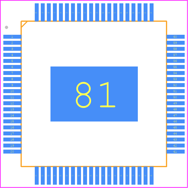 TPIC7218QPFPRQ1 - Texas Instruments PCB footprint - Quad Flat Packages - Quad Flat Packages - PFP80-1