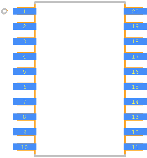 SN74ALS299DW - Texas Instruments PCB footprint - Other - Other - SOIC127P1030X265-20N