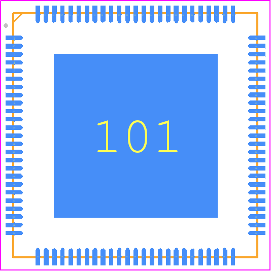 FT900Q-T - FTDI Chip PCB footprint - Quad Flat No-Lead - Quad Flat No-Lead - 100-Pin QFN