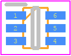 HMC311SC70E - Analog Devices PCB footprint - SOT23 (6-Pin) - SOT23 (6-Pin) - HMC311SC70E