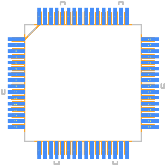 TMS320F28031PAGQ - Texas Instruments PCB footprint - Other - Other - QFP50P1200X1200X120-64N