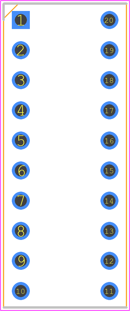 DC-10SGWA - Kingbright PCB footprint - Dual-In-Line Sockets - Dual-In-Line Sockets - 10 SEGMENT BAR GRAPH ARRAY