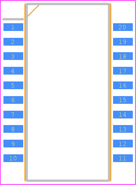 ADUM4154BRIZ - Analog Devices PCB footprint - Small Outline Packages - Small Outline Packages - RI-20-A (SOIC_IC)-1