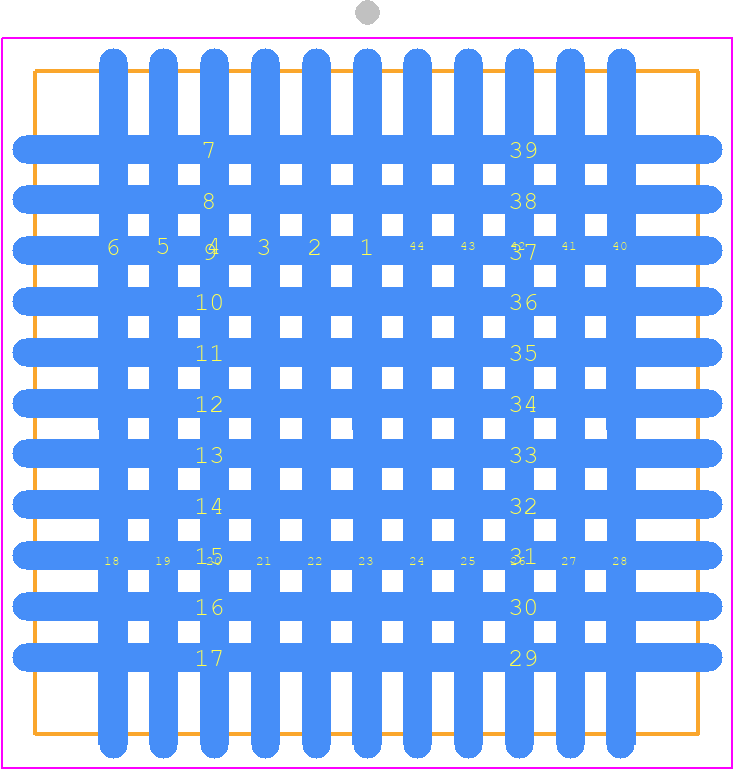 CD22M3494MQZ96 - Renesas Electronics PCB footprint - Plastic Leaded Chip Carrier - Plastic Leaded Chip Carrier - N44.65-1