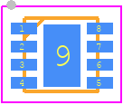 TSV522IQ2T - STMicroelectronics PCB footprint - Small Outline No-lead - Small Outline No-lead - DFN8 2x2x0.6, 8 pitch,