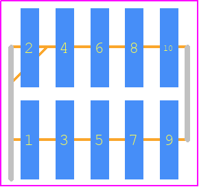 M50-3600542R - Harwin PCB footprint - Header, Unshrouded - Straight SMD Pin - Header, Unshrouded - Straight SMD Pin - M50-3600542R