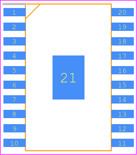 V62/08630-01XE - Texas Instruments PCB footprint - Small Outline Packages - Small Outline Packages - DWP (R-PDSO-G20)