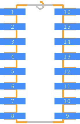 ADUM7234BRZ - Analog Devices PCB footprint - Other - Other - SOIC127P600X175-16N