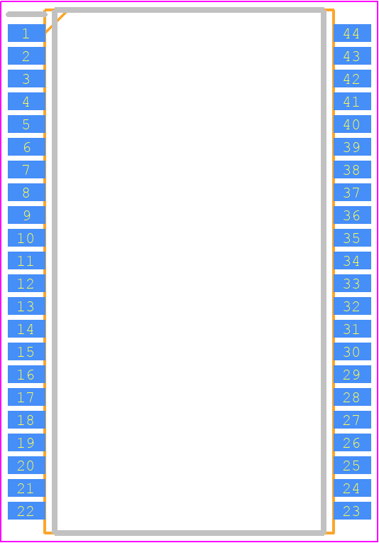 AS7C34098A-10TCN - Alliance Memory PCB footprint - Small Outline Packages - Small Outline Packages - 44-pin TSOP 2