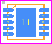 EMC1413-A-AIA-TR - Microchip PCB footprint - Small Outline No-lead - Small Outline No-lead - 10-PIN DFN 3MM X 3MM