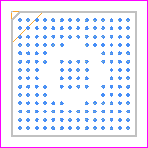 STA680 - STMicroelectronics PCB footprint - BGA - BGA - LFBGA168 (12x12x1.4 mm) p